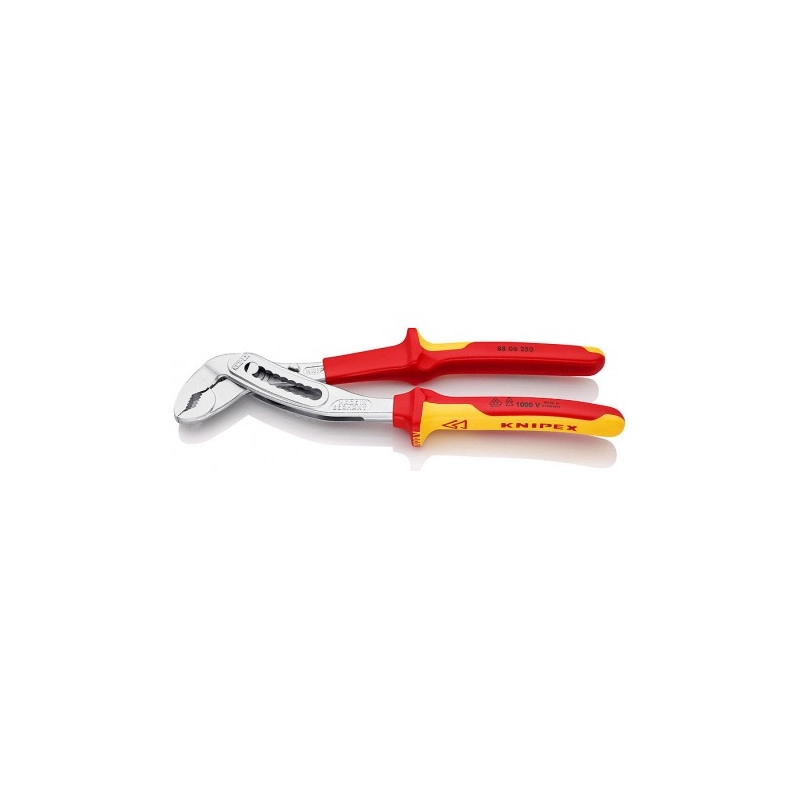 Клещи сантехнические переставные силовые Ø50мм VDE Aligator KNIPEX 88 06 250, хромированные