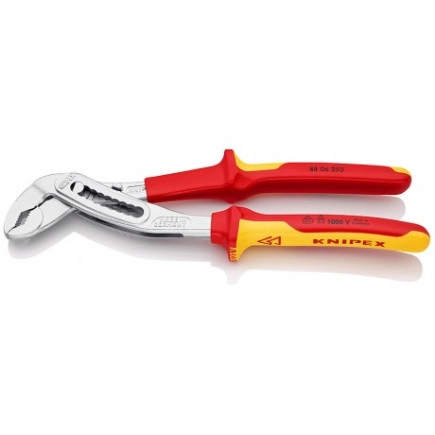 Клещи сантехнические переставные силовые Ø50мм VDE Aligator KNIPEX 88 06 250, хромированные Клещи сантехнические переставные силовые Ø50мм VDE Aligator KNIPEX 88 06 250, хромированные