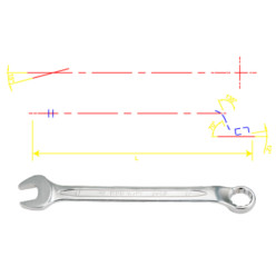 Ключ рожково-накидной с изгибом 45° 10mm