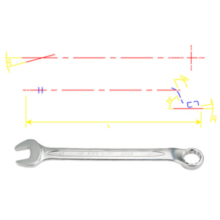 Ключ рожково-накидной с изгибом 45° 7mm