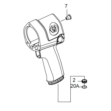 Корпус гайковерта 33411-040 (Вкл.7.2.20A)