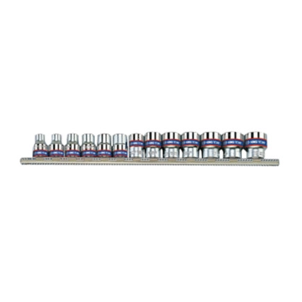 Набор головок 3/8" 13 ед. 6-ти гранные, (7-19mm) на планке Набор головок 3/8" 13 ед. 6-ти гранные, (7-19mm) на планке