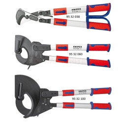 Ножницы для резки кабелей (по принципу трещотки) с выдвижными рукоятками Knipex, 95 32 060