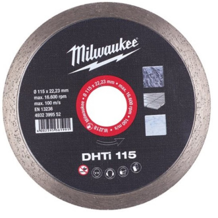 Алмазный диск DHTi 115 для керамической плитки MILWAUKEE