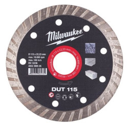 Алмазный диск DUT 115 для керамической плитки, бетон (чистый рез) MILWAUKEE