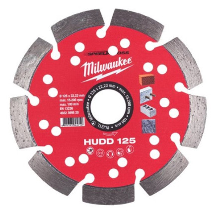 Алмазный диск HUDD 125 для твердого бетона, бетонных блоков и керамогранит MILWAUKEE