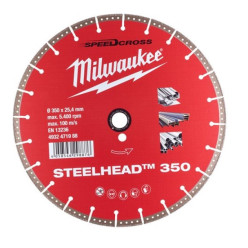 Алмазный диск STEELHEAD 350 для стали и нержавеющей стали MILWAUKEE