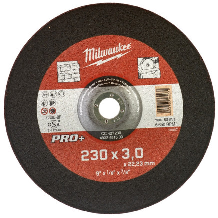 Отрезной диск по камню CC 42/230х3 PRO+ MILWAUKEE
