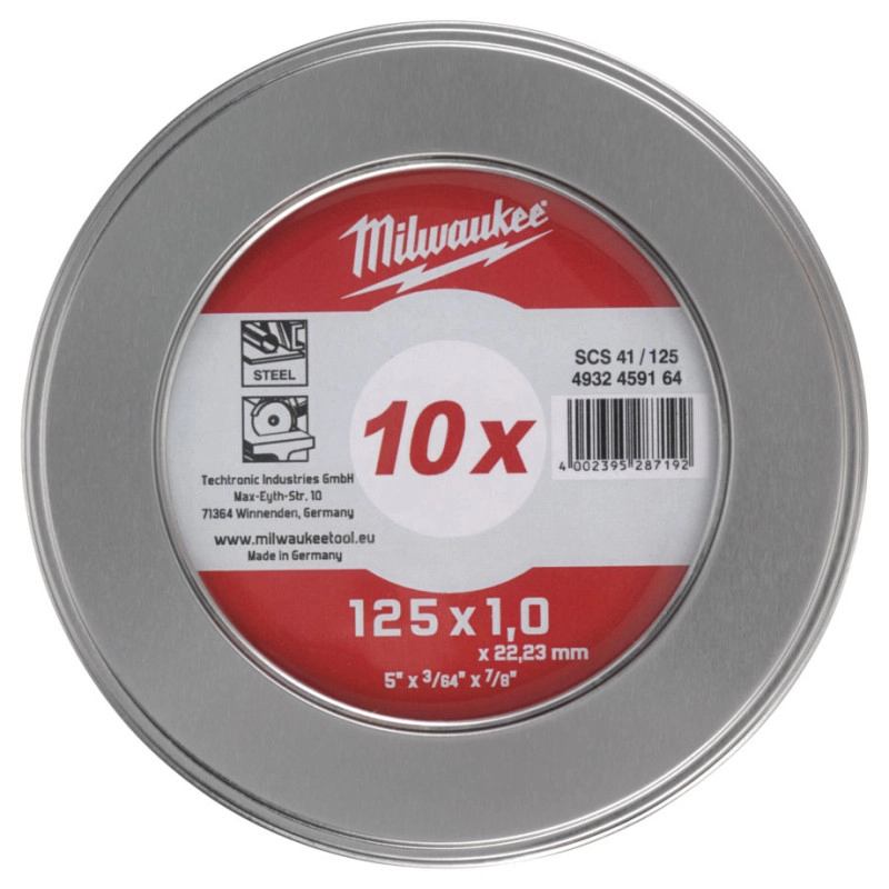 Диск отрезной по металлу MILWAUKEE, SCS 41/125х1, Ø125мм, (10шт)