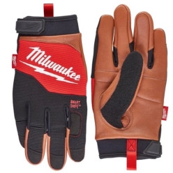 Перчатки рабочие гибридные MILWAUKEE, 11/XXL (с кожанными вставками)