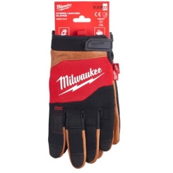 Перчатки рабочие гибридные MILWAUKEE, 11/XXL (с кожанными вставками)