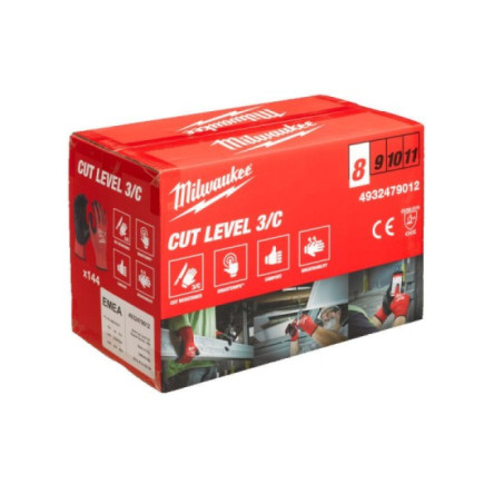 Перчатки MILWAUKEE, с сопротивлением порезам 3/C уровня, размер 7/S, (144шт)