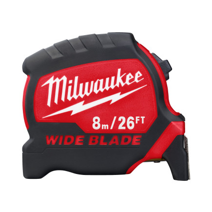 Рулетка метрична MILWAUKEE WIDE BLADE, 8м-26фт (футовая)