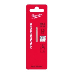 Сверло по металлу THUNDERWEB HSS-G MILWAUKEE, DIN338, Ø1,0x34х12мм, (2шт)