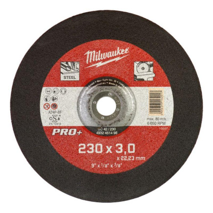 Отрезной диск SC 41/230х3мм PRO+ MILWAUKEE