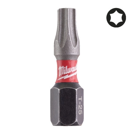 Бита SHOCKWAVE MILWAUKEE, TX25, 25мм, (2шт)