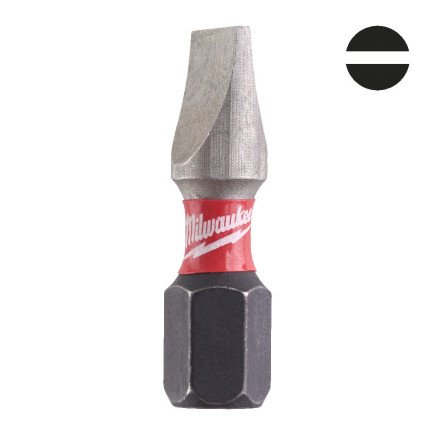 Бита SHOCKWAVE MILWAUKEE, SL1,2x6,5, 25мм, (2шт)