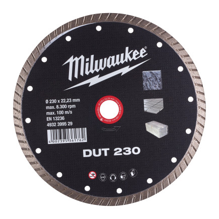 Алмазный диск DUT 230 для керамической плитки, бетон (чистый рез) MILWAUKEE