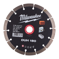 Алмазный диск DUH 180 для твердого бетона, бетонных блоков и камня MILWAUKEE