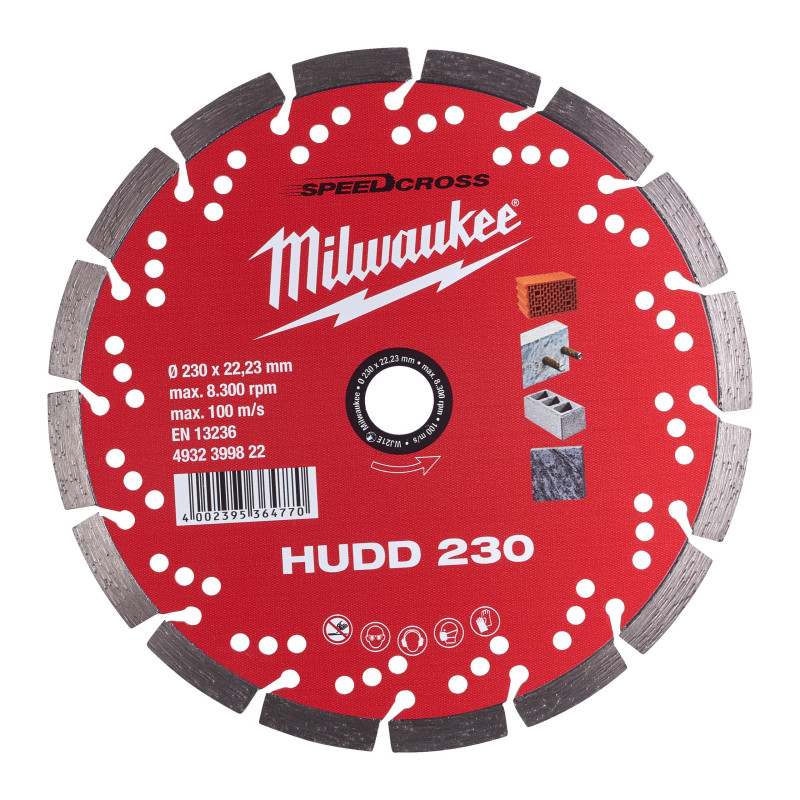 Алмазный диск HUDD 230 для твердого бетона, бетонных блоков и керамогранит MILWAUKEE