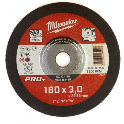 Отрезной диск SCS 42/180х3 PRO+ (1 шт) MILWAUKEE