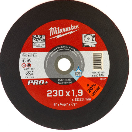 Отрезной диск SCS 41/230х1,9 PRO+ (1 шт) MILWAUKEE