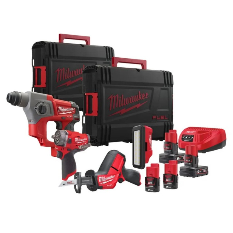 Набор аккумуляторных инструментов Milwaukee M12 FPP4C-624PEU FUEL