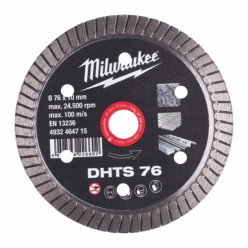 Алмазный диск DHTS 76мм для керамогранит, плитка, металл MILWAUKEE