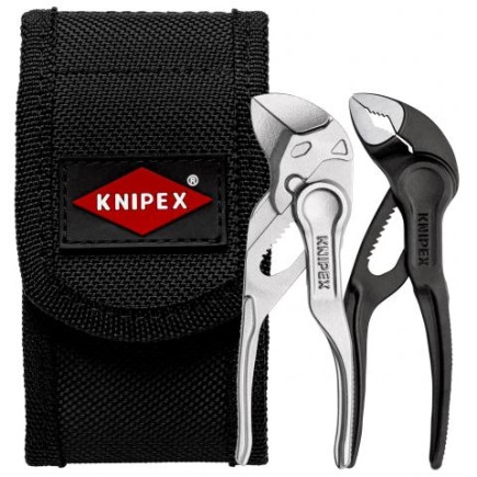 Набор клещей сантехнических переставных в кобуре Cobra KNIPEX 00 20 72 V04 XS, (2шт) хром/фосфат