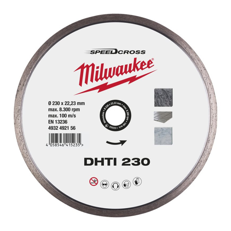 Алмазный диск SPEEDCROSS DHTI 230 мм для керамической плитки (чистый рез) MILWAUKEE