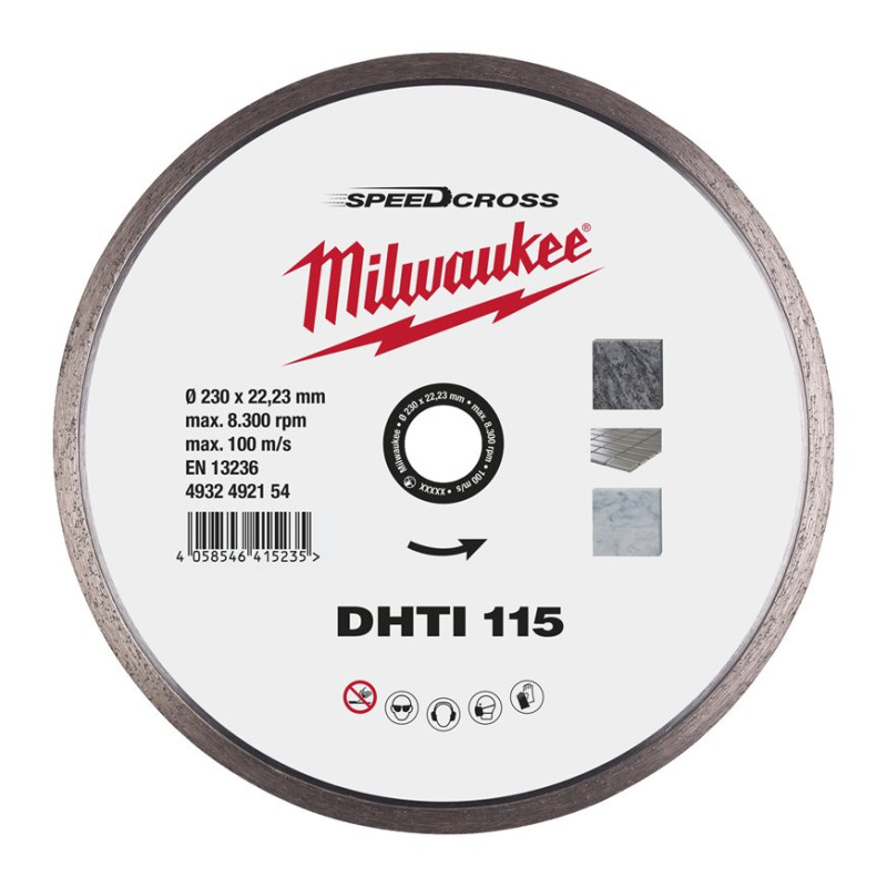 Алмазный диск SPEEDCROSS DHTI 115 мм для керамической плитки (чистый рез) MILWAUKEE