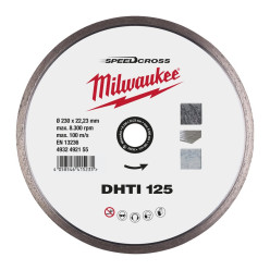 Алмазный диск SPEEDCROSS DHTI 125 мм для керамической плитки (чистый рез) MILWAUKEE