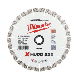 Алмазный диск SPEEDCROSS XHUDD 230 мм для твердого бетона, бетонных блоков и керамогранит MILWAUKEE