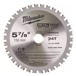 Пильный диск по металлу 150x20 мм 34 зуба MILWAUKEE 