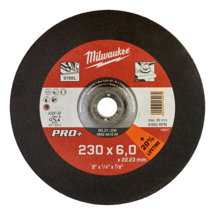 Шлифовальный диск по металлу SG 27/230x6 PRO+ (1 шт) MILWAUKEE