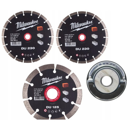 Комплект алмазных дисков PROMO DU 230+125+Fixtec гайка XL MILWAUKEE