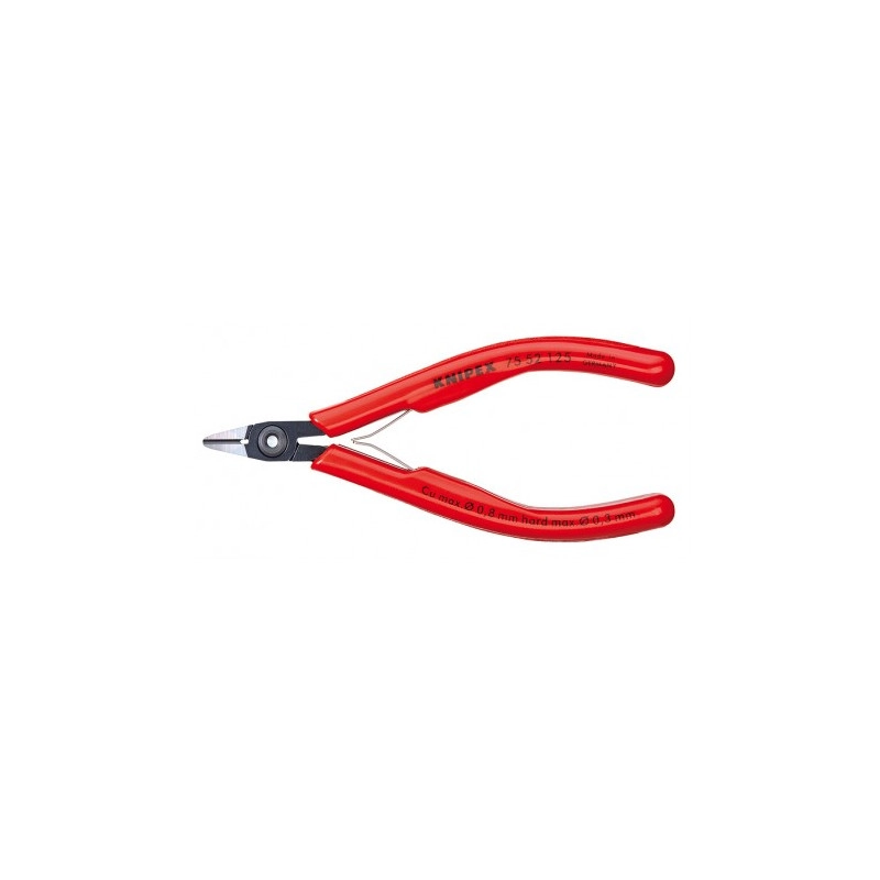 Кусачки боковые (бокорезы) для электроники 27° Ø1,3мм, 115мм KNIPEX 64 52 115, полированные