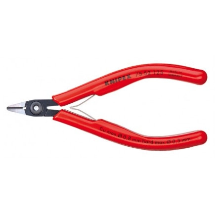 Кусачки боковые (бокорезы) для электроники 27° Ø1,3мм, 115мм KNIPEX 64 52 115, полированные
