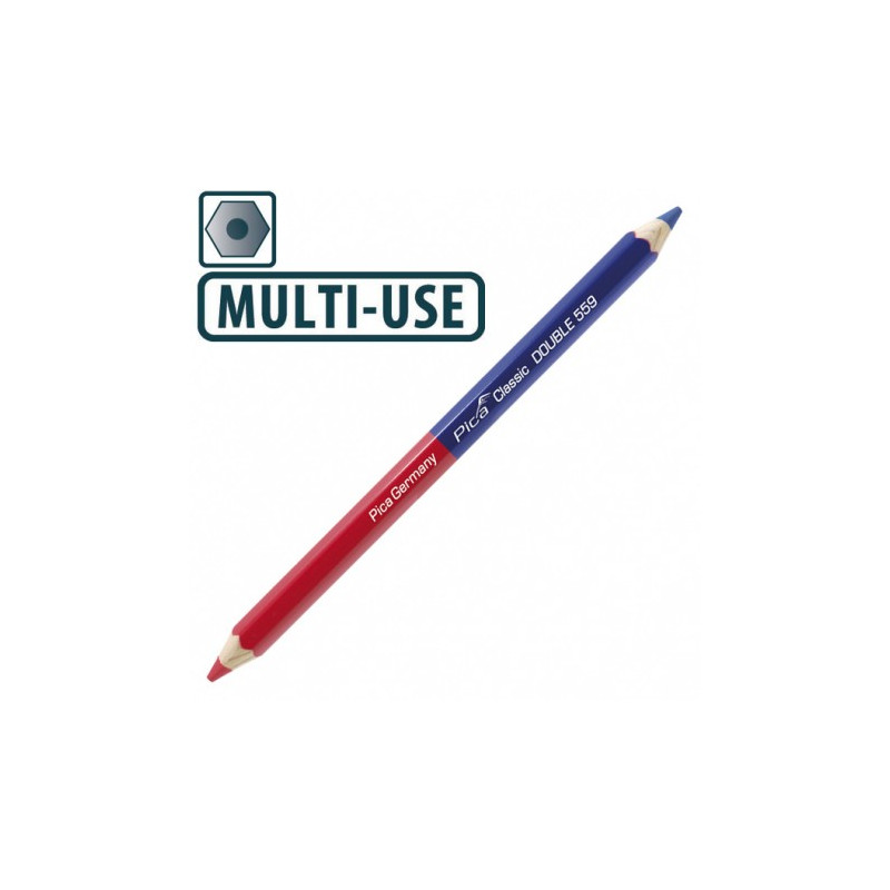 Олівець універсальний Pica Classic DOUBLE 559, мультиматеріал синьо/червоний