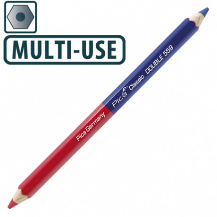 Олівець універсальний Pica Classic DOUBLE 559, мультиматеріал синьо/червоний