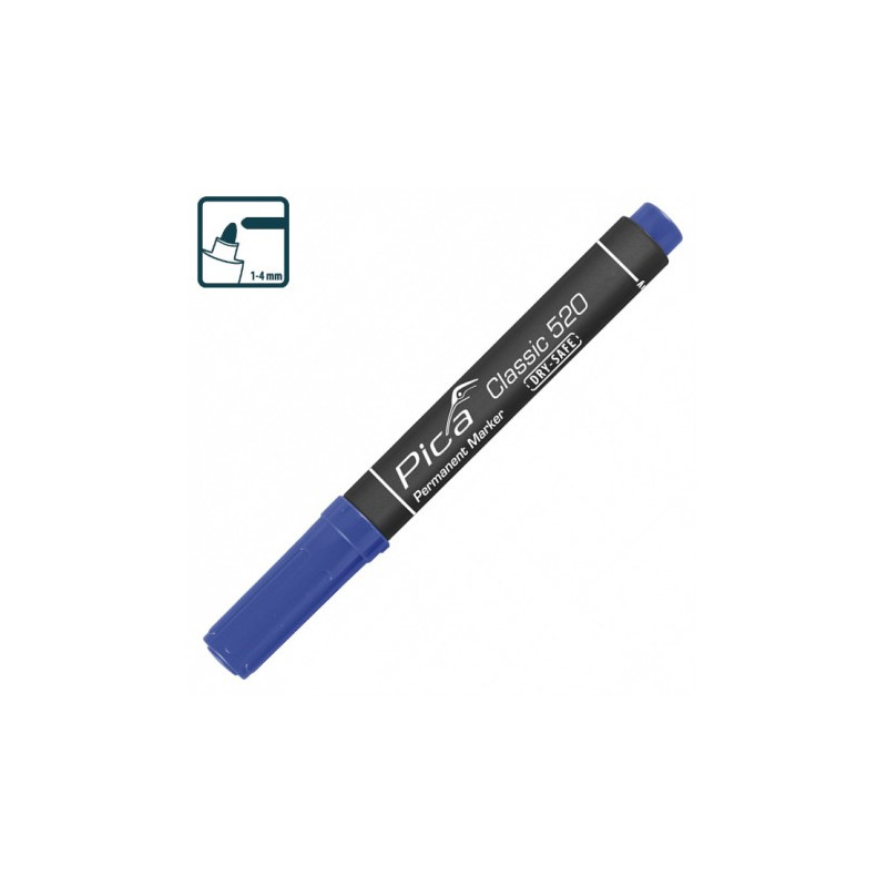 Маркер перманентний Pica Classic 520/41 Permanent Marker bullet tip, синій