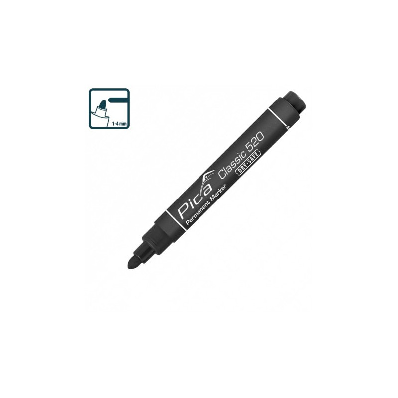 Маркер перманентний Pica Classic 520/46 Permanent Marker bullet tip, чорний