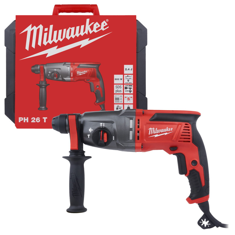 Перфоратор SDS-PLUS MILWAUKEE, PH 26 T, 800Вт, 2,4Дж (3 режима)