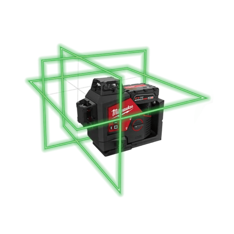 Аккумуляторный лазерный нивелир M12 3PL-401C (Li-Ion 4 Ач) Вращение 330˚ с зелёным лучом MILWAUKEE