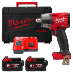 Гайковерт аккумуляторный бесщеточный MILWAUKEE 1/2" (881Нм) M18 FMTIW2P12-502X, с пином (ЗУ+2Х5Ач)