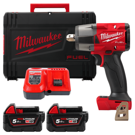 Гайковерт аккумуляторный бесщеточный MILWAUKEE 1/2" (881Нм) M18 FMTIW2P12-502X, с пином (ЗУ+2Х5Ач)