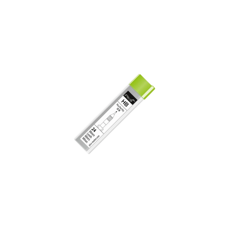 Запасні графітові жала 7030 SB +дві гумки, для PICA Fine Dry, твердість HВ, сірий графіт, 24шт