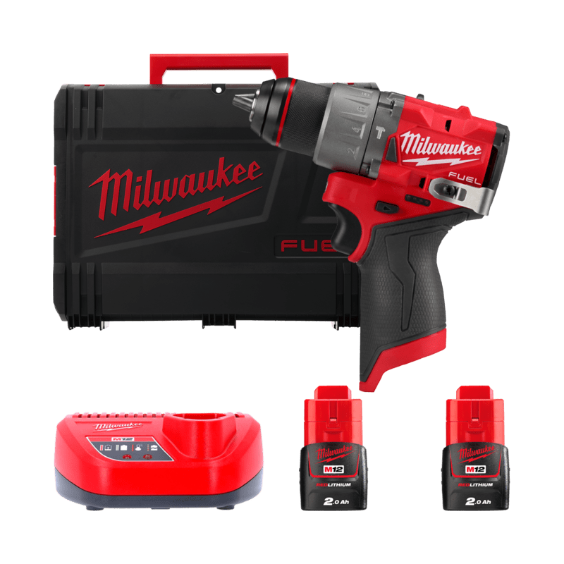 Дрель-шуруповерт аккумуляторная бесщёточная ударная MILWAUKEE M12 FPD2-202X (37Нм) (ЗУ+2Х2Ач+HDкейс)