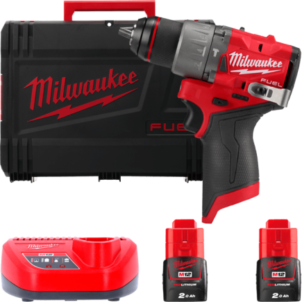 Дрель-шуруповерт аккумуляторная бесщёточная ударная MILWAUKEE M12 FPD2-202X (37Нм) (ЗУ+2Х2Ач+HDкейс)