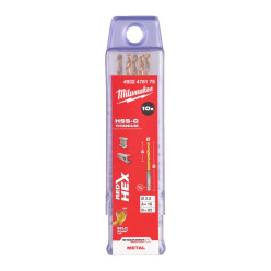 Сверло по металлу RedHEX SHOCKWAVE™ HSS-TiN MILWAUKEE, Ø2,5х62х19мм, (10шт)